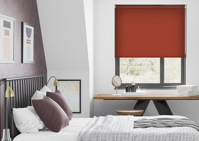 Palermo (Blackout), Crimson - Motorised Roller Blind - Image 3